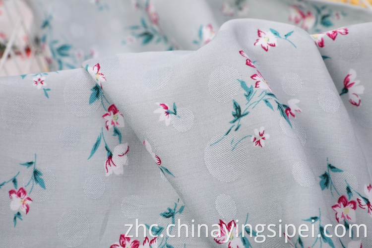 Floral Dress Jacquard Printed Rayon Fabric